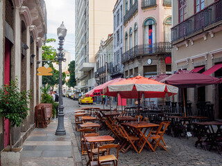 Poster - Old street of Centro in Rio de Janeiro, Brazil. Cityscape of Rio de Janeiro. Architecture and landmark of Rio de Janeiro.