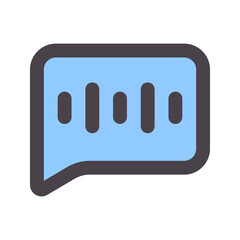 Poster - voice message flat line icon