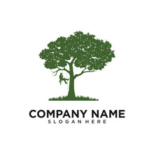 Cutter Tree Logo Designs For Business Service, Arborist Tree Service Logo Designs, A Man Cutting Tree Illustration Vector