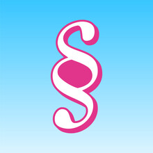 Paragraph Sign Illustration. Cerise Pink With White Icon At Picton Blue Background. Illustration.