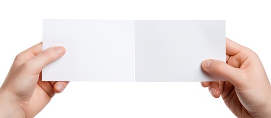 Aufkleber - A man s hand holding two empty sheets of paper