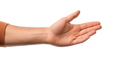 Aufkleber - Hand of man isolated on white background with clipping path
