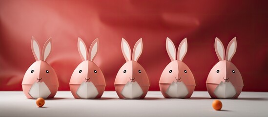 Fototapete - Minimal Easter concept DIY paper wrapping idea for gift eggs