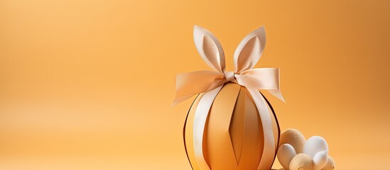 Fototapete - Minimal Easter concept DIY paper wrapping idea for gift eggs