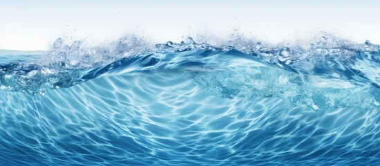 Poster - Underwater blue ocean waves in a wide sandy pool