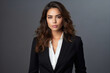 © Nikki AI - Beautiful CEO Business Woman in Black Suit and Shirt on Dark Background