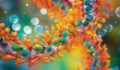 Leinwandbild Motiv Biotechnology DNA structure of Human cell biology DNA strands molecular structure ,Science background