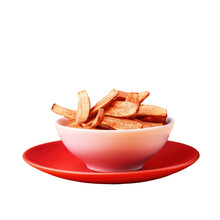 Isolated Red Banana Chips On A Transparent Background