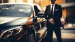 © Prasanth - Professional driver near luxury car, closeup. Chauffeur service