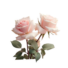 Poster - transparent background with pink roses