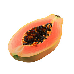 Poster - sliced papaya on transparent background