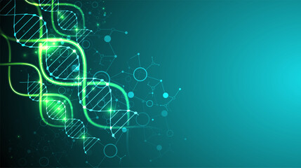 Aufkleber - Science template, wallpaper or banner with a DNA molecules.