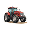 High detailed illustration of a farm tractor isolated on white background. 