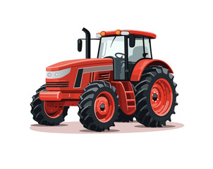 High detailed illustration of a farm tractor isolated on white background. 