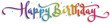 © HowLettery Studio - HAPPY BIRTHDAY rainbow-colored 3D brush calligraphy banner with stars on transparent background