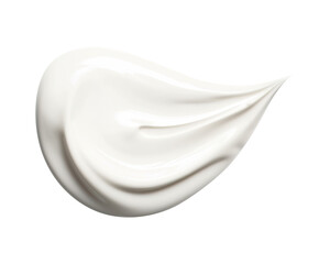 White cosmetic cream swipe isolated on white background. Make up foundation smudge. BB, CC cream smear texture