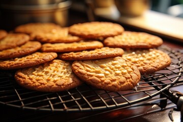 Canvas Print - homemade cookies cooling on a wire rack