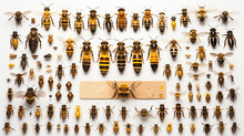 Knolling, Honeybee (Apis Mellifera): A Knolling Arrangement Of Honeybees Can Showcase Worker Bees, Drones, And The Queen Bee. It Would Highlight The Importance Of Pollinators In Our Ecosystem
