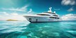 Luxury Yacht , copy space ,Generative AI