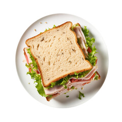 Wall Mural - Delicious Turkey Sandwich Isolated on a Transparent Background