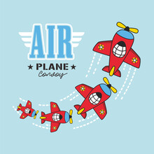 Aeroplane Show Cartoon Vector Illustration Design