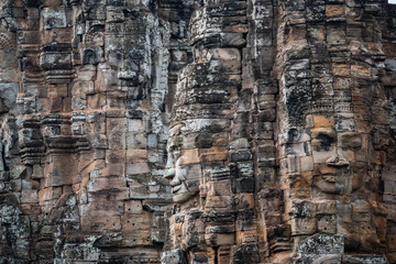 Wall Mural - views of bayon temple in agkor wat complex, cambodia