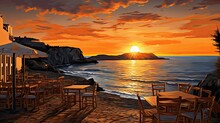 Sunset On Seaside