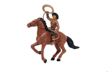 cowboy rodeo roper and horse vintage toy