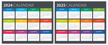 2024, 2025 Calendar - Illustration. Template. Mock Up