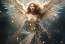 Divine Angel Heaven Woman. Generate Ai