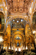 Interior of The Palatine Chapel with its golden mosaics, Palermo, Icily, Italy