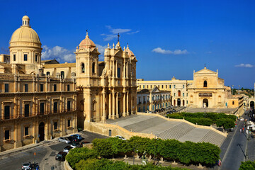 Wall Mural - View over the Baroque town of Noto with cathedral, Sicily, Italy