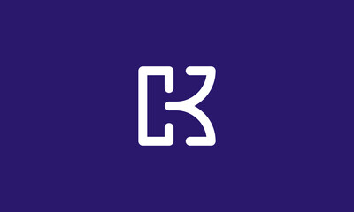 Wall Mural - Letter CK or KC logo design. modern creative negative space logo . Letter C combining with Letter K in the negative space of it
