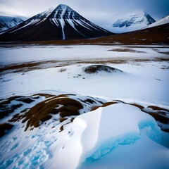 reflection in the lake in the arctic