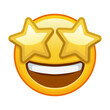 © Eugene B-sov - A grinning face with starry eyes Large size of yellow emoji smile