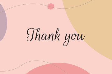 Wall Mural - thank you card template desig with minimalist background