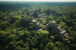 Captivating Aerial View of Majestic Ancient Mayan Ruins amidst Lush Jungle Landscape