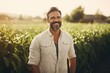 © Baba Images - Middle aged caucasian farming smiling on his farm field