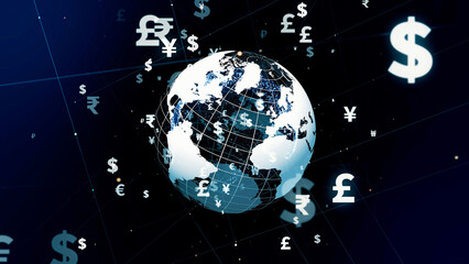 Wall Mural - Global finance concept. Financial technology. FinTech.