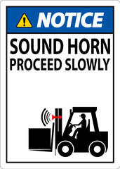 Wall Mural - Notice Sign Sound Horn Proceed Slowly