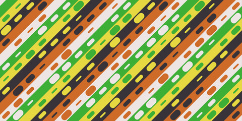 Poster - Background of bright colored diagonals with rounded shapes along. Pattern for textile, pillow, cloth, background, packaging, notepad, cup, wallpaper.
