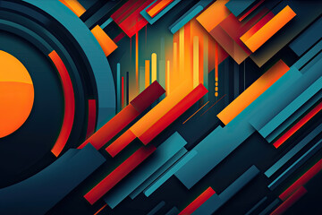 Wall Mural - geometry tech abstract - generative ai