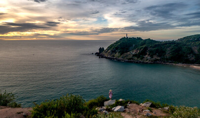 Wall Mural - Mui Dien Lighthouse in the morning at Phu Yen province, Viet Nam