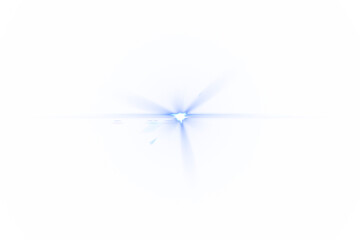 Digital png illustration of blue white spotlight and flare on transparent background