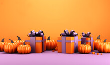 Halloween Pumpkin And Gift Box