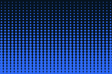 Wall Mural - Abstract blue halftone dot circles gradient linear pattern. Halftone screentone vertical lines gradation background vector.