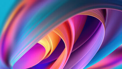 Wall Mural - Colorful Ribbon in Neon Colors