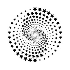 Sticker - Black star swirl pattern circle logo vector illustration