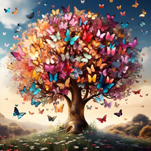 Background Of The Fantastic Butterfly Tree