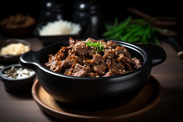 A bowl of beef bulgogi generative AI